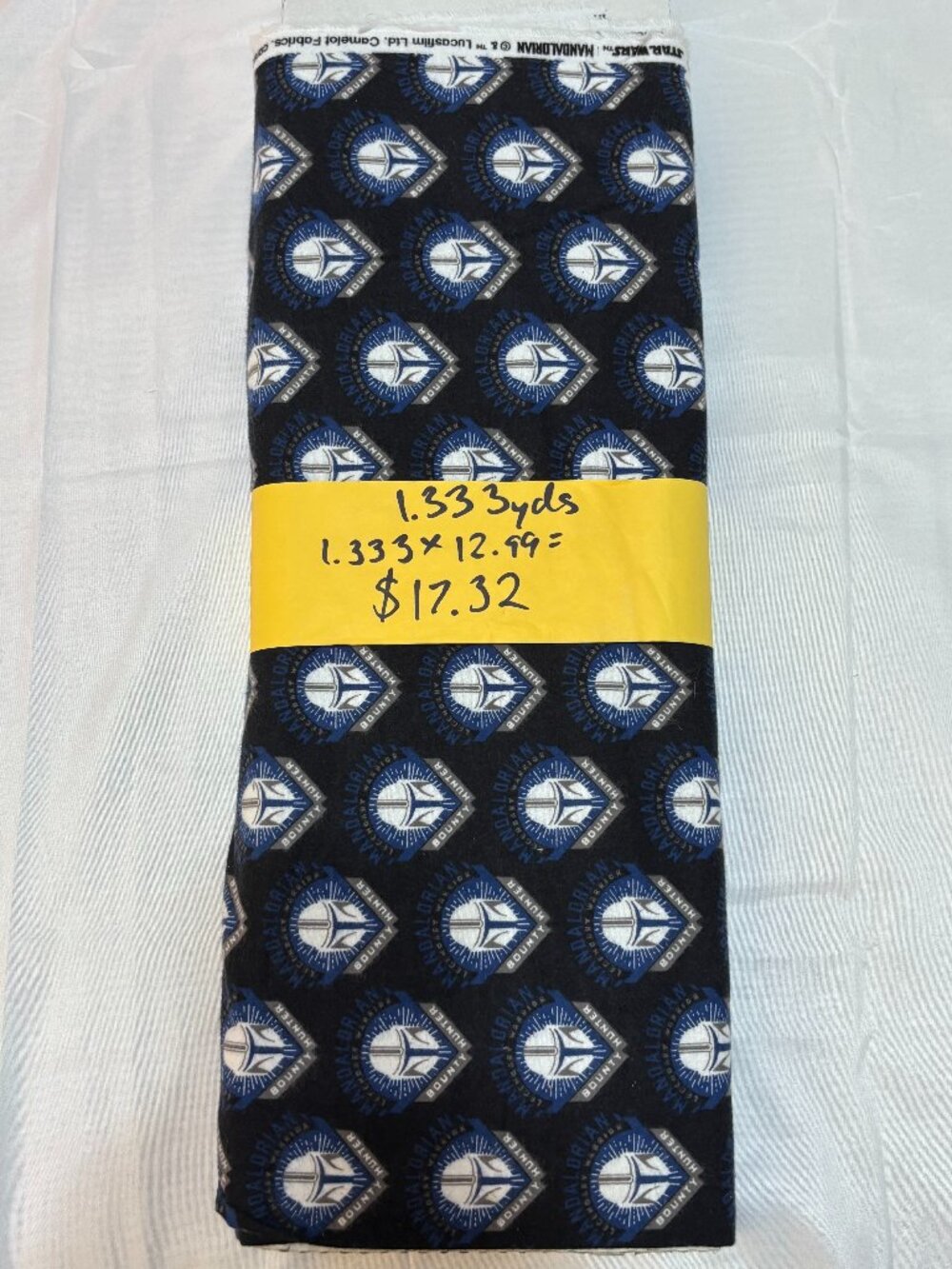 Star Wars Mandalorian Legendary Warrior Flannel Fabric 1.333 Yards x 42”